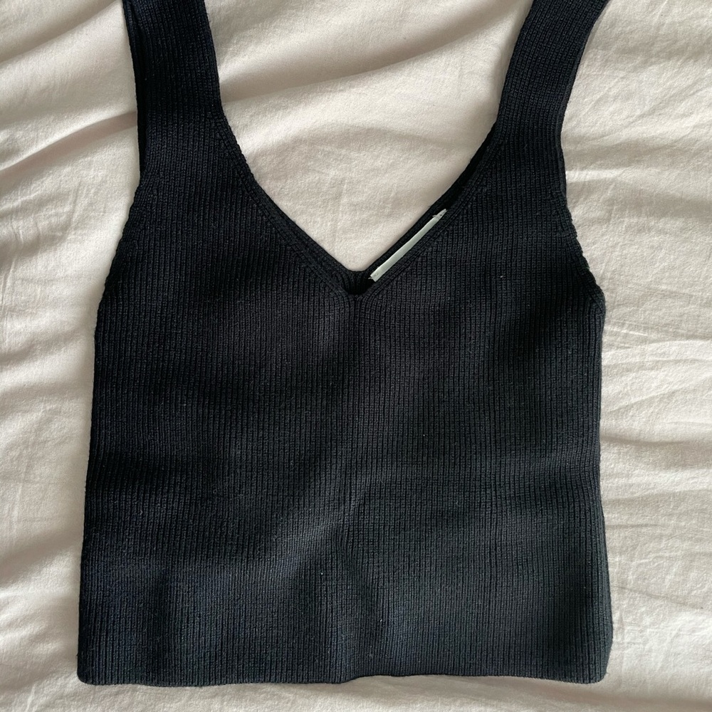 Forever 21 fitted crop top - black, M